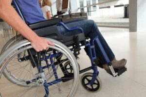 Closeup of woman in wheelchair