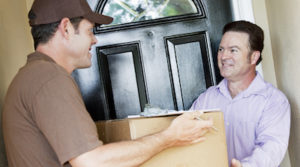 Man Receives Package Delivery