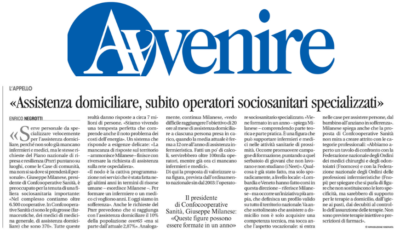Milanese: Assistenza domiciliare, subito operatori sociosanitari specializzati